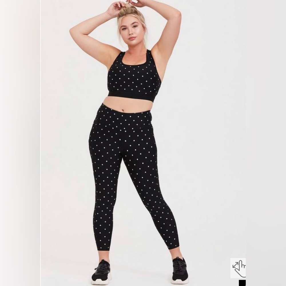 Torrid Matching Sports Bra and Leggings Polka Dot Size 1